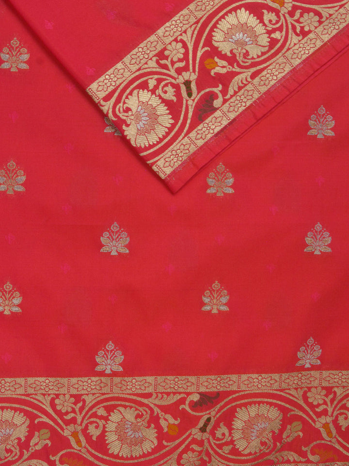 Hot Pink Semi Katan Banarasi Saree