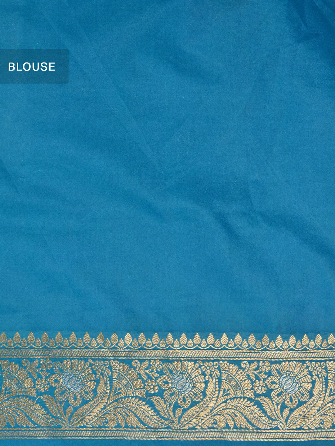 Blue Semi Katan Banarasi Saree_4