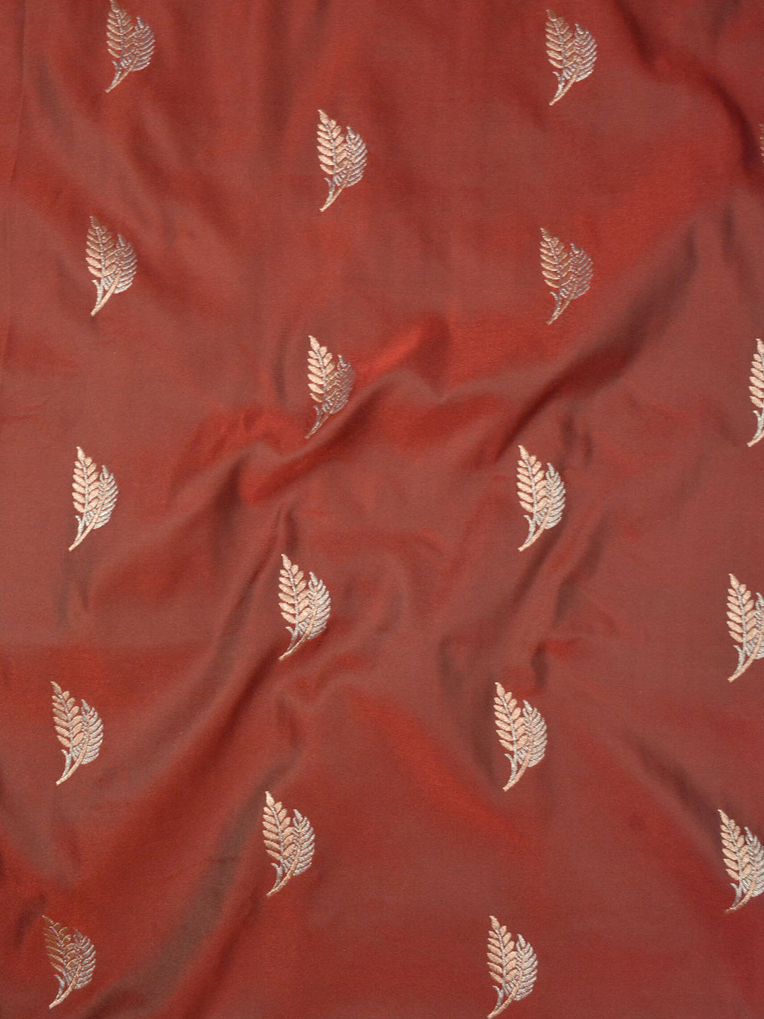 Maroon Semi Katan Banarasi Saree_4