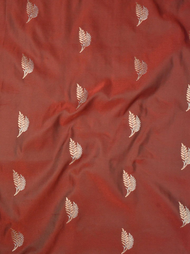 Maroon Semi Katan Banarasi Saree