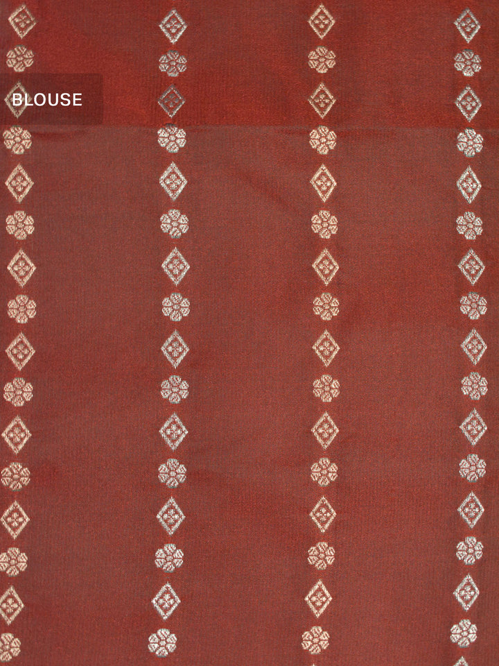 Maroon Semi Katan Banarasi Saree