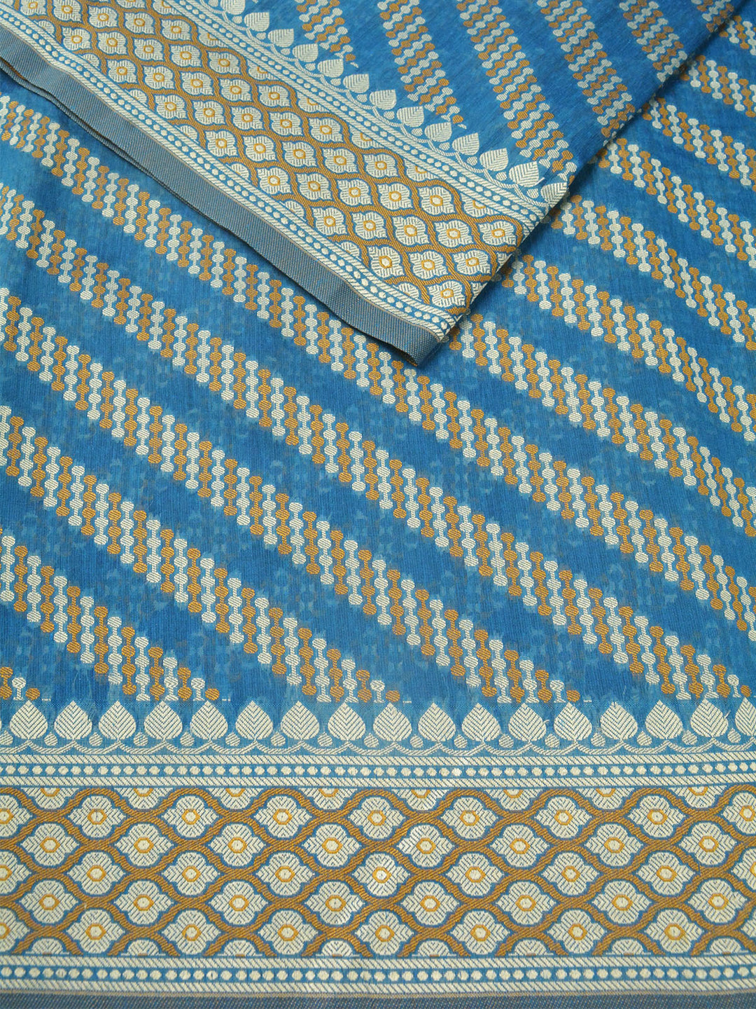 Blue Cotton Meena Banarasi Saree_3