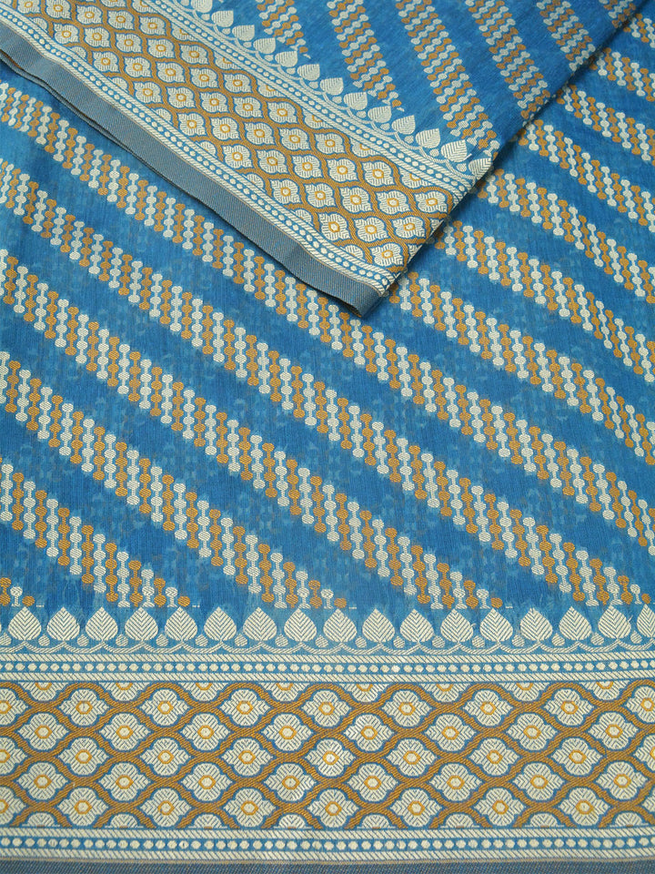 Blue Cotton Meena Banarasi Saree