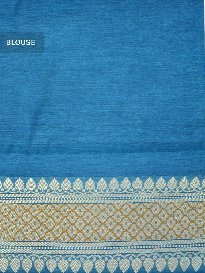 Blue Cotton Meena Banarasi Saree