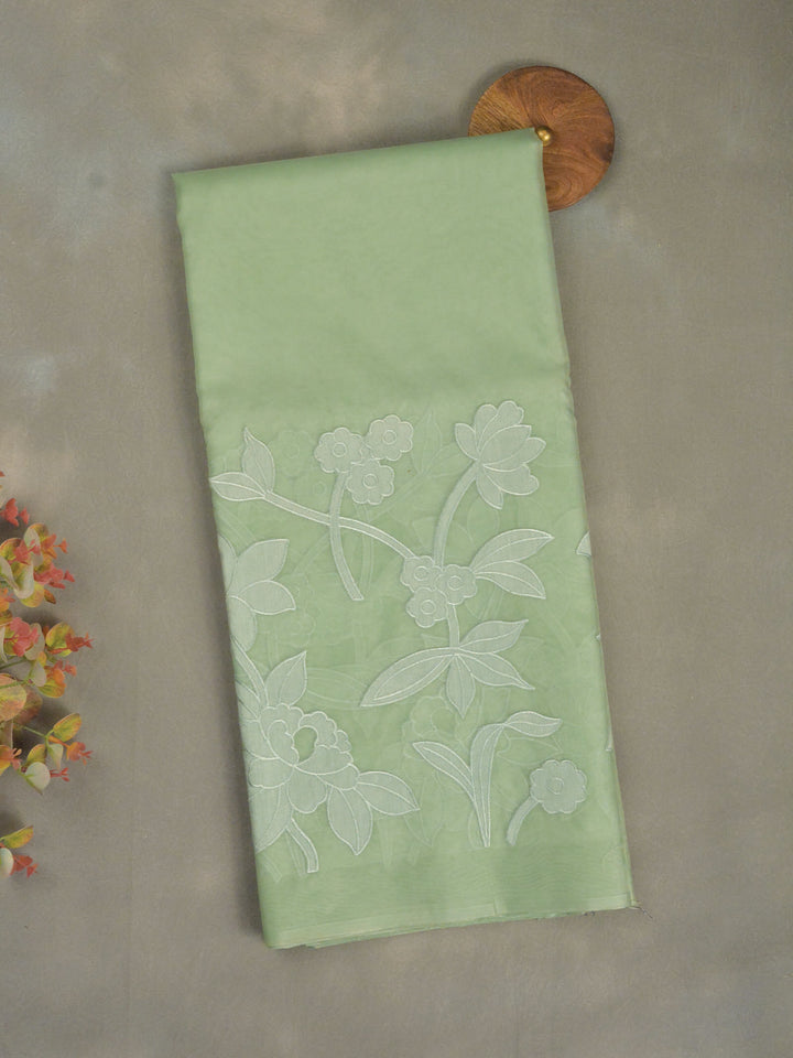 Dark Green Organza Banarasi Saree