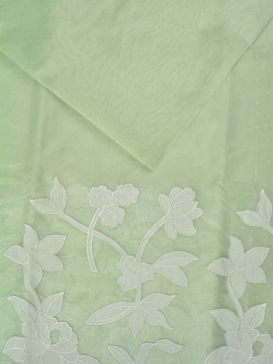 Dark Green Organza Banarasi Saree_2