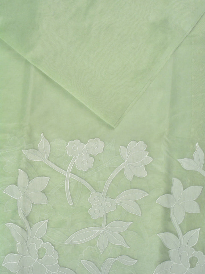 Dark Green Organza Banarasi Saree