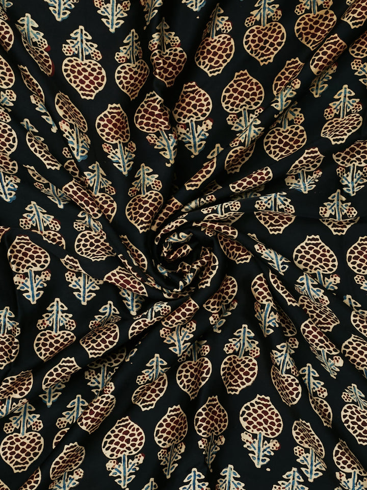 Black Modal Silk Ajrak Printed Banarasi Saree