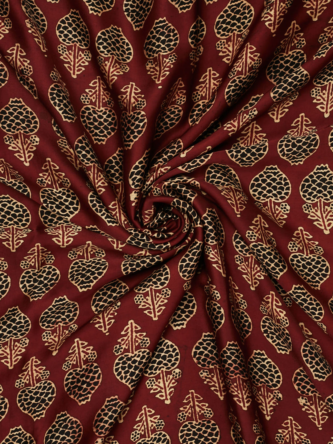 Maroon Modal Silk Ajrak Printed Banarasi Saree_3