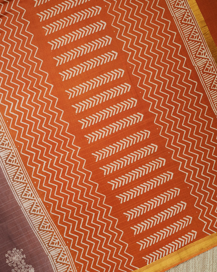 Brown Maheshwari Banarasi Saree