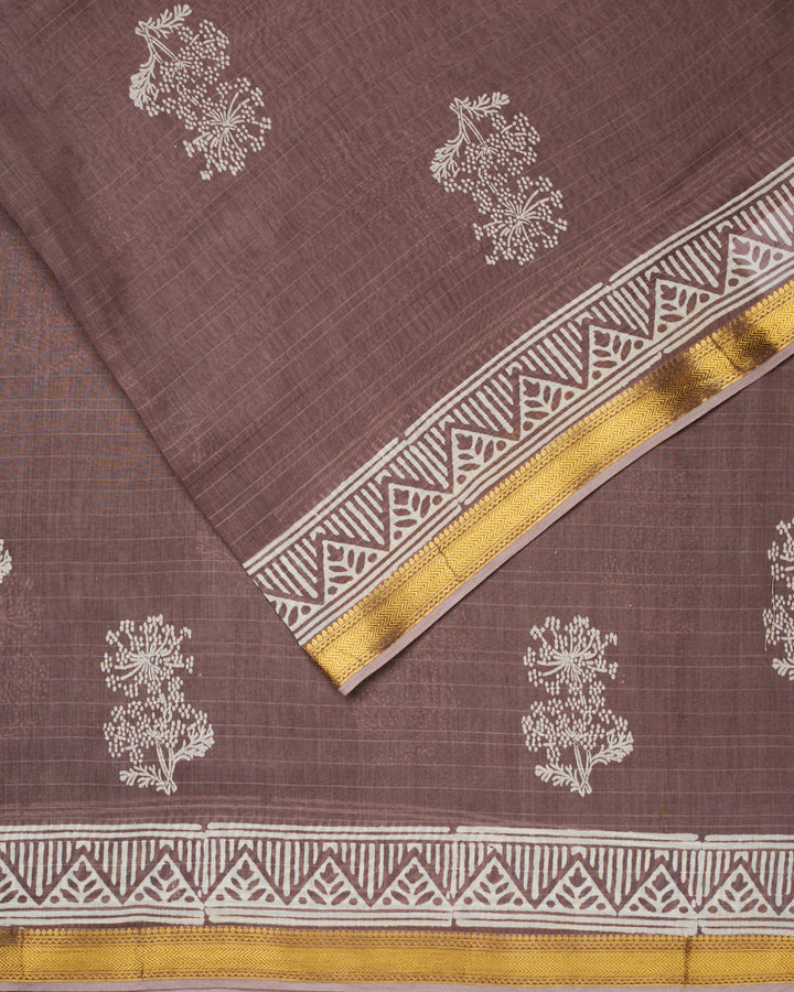 Brown Maheshwari Banarasi Saree