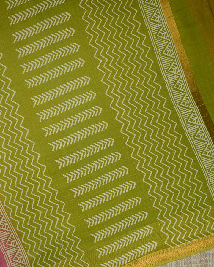 Pink Maheshwari Banarasi Saree