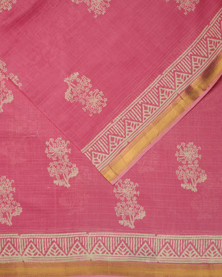 Pink Maheshwari Banarasi Saree