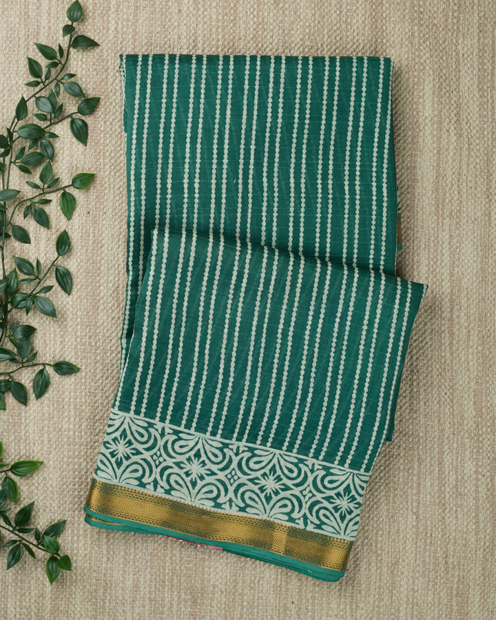 Green Maheshwari Banarasi Saree
