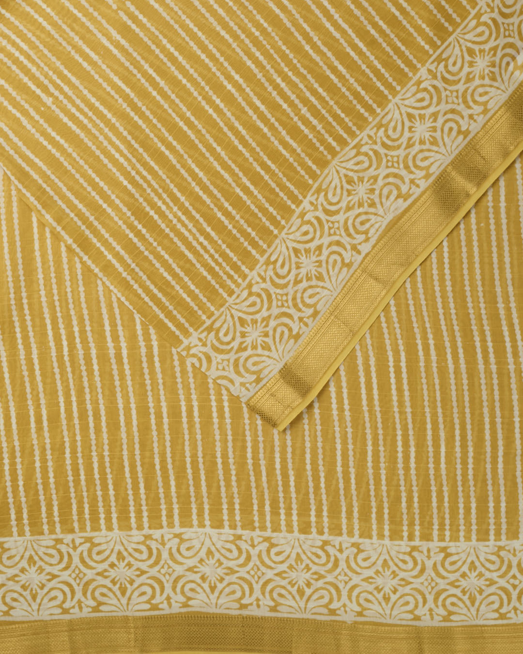 Yellow Maheshwari Banarasi Saree_2