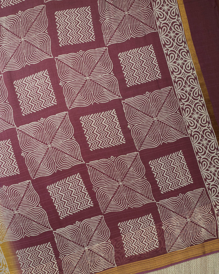 Yellow Maheshwari Banarasi Saree