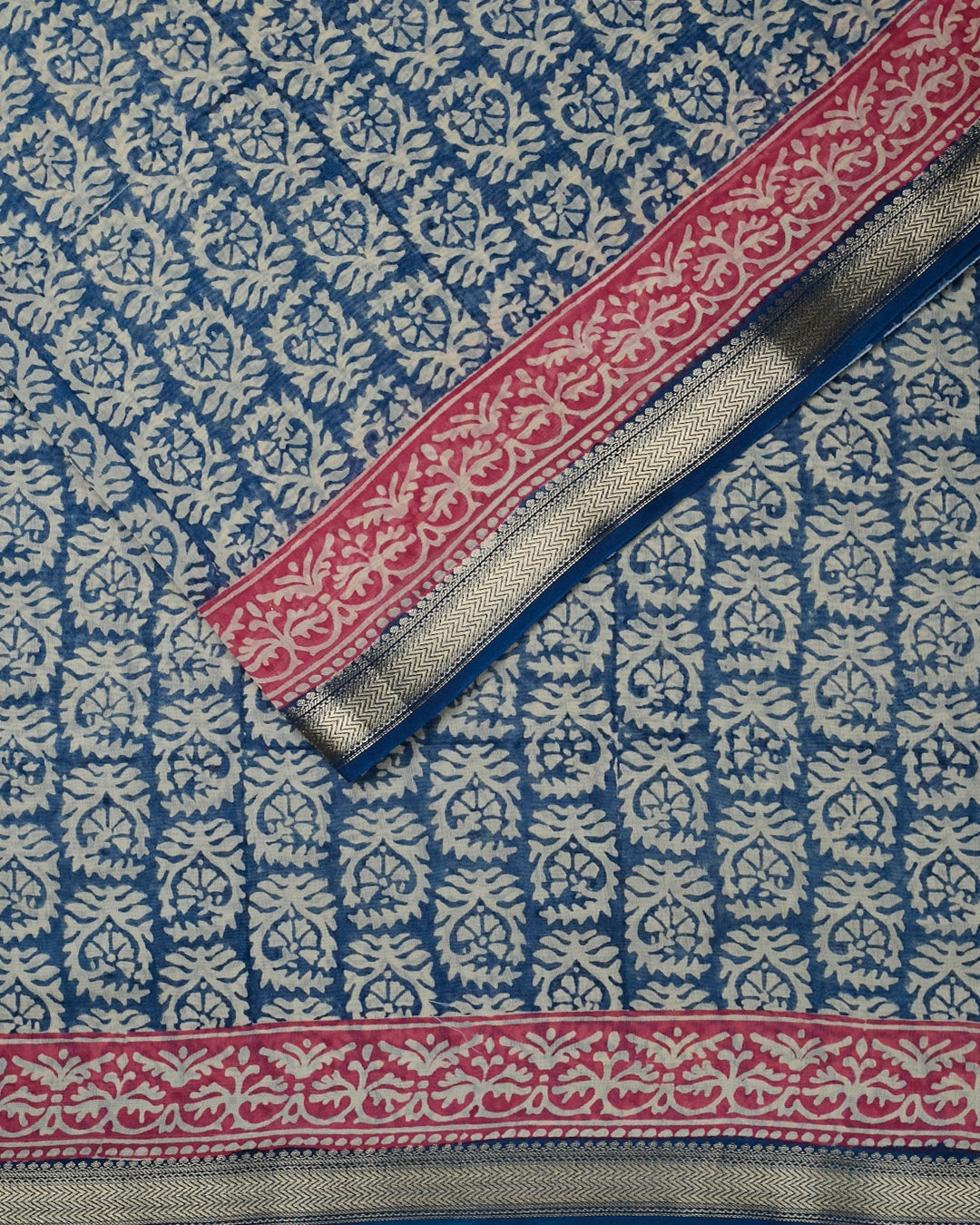 Blue Maheshwari Banarasi Saree_2