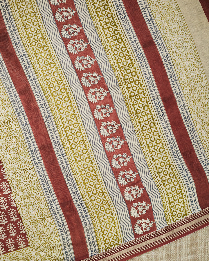 Brown Maheshwari Banarasi Saree