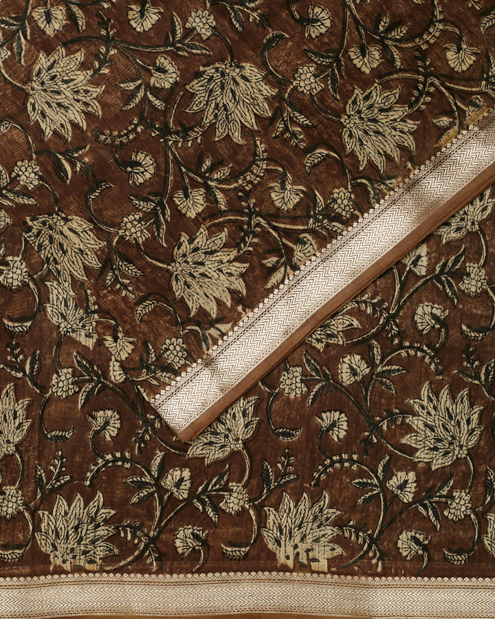 Brown Maheshwari Banarasi Saree