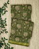 Green Maheshwari Block Print Banarasi Saree