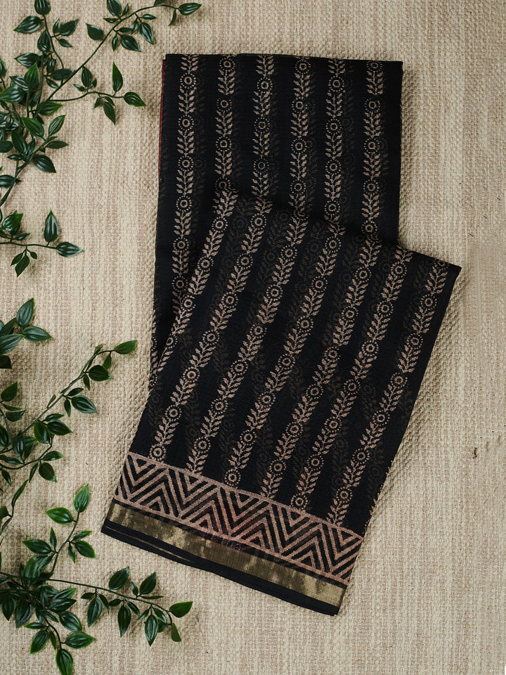 Black Kota Printed Banarasi Saree