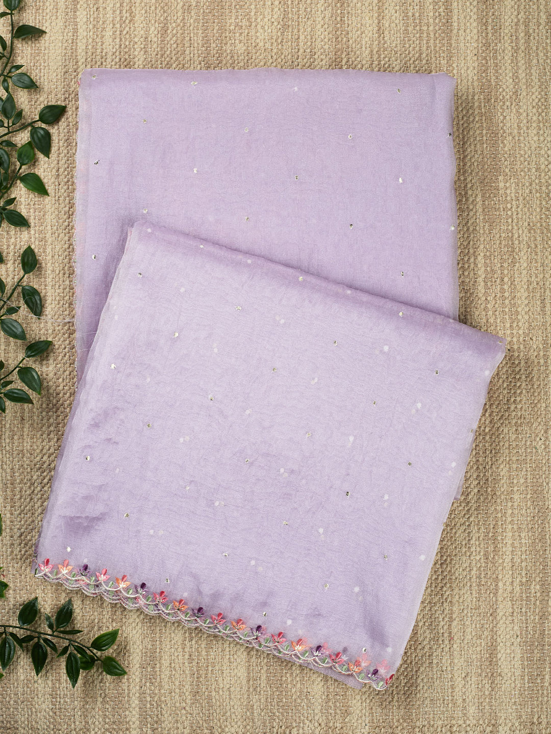 Purple Semi Tissue Plain Banarasi Saree_1