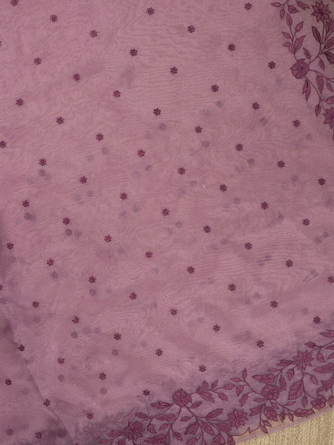 Wine Semi Tissue Plain Banarasi Saree_3