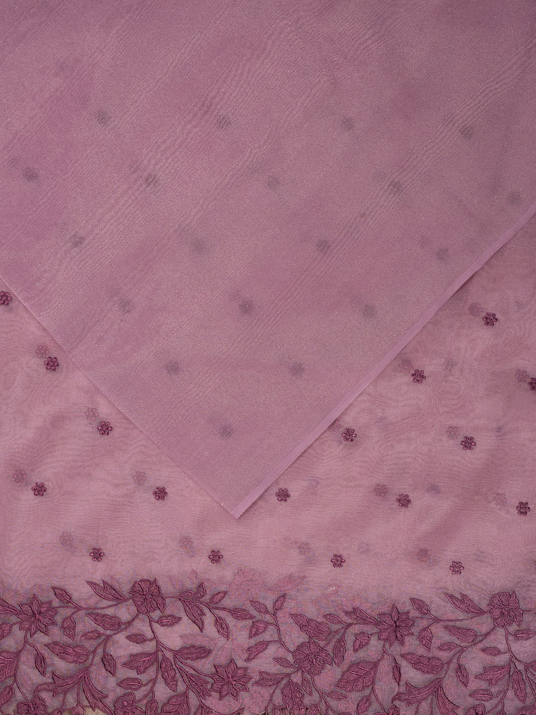 Wine Semi Tissue Plain Banarasi Saree_2
