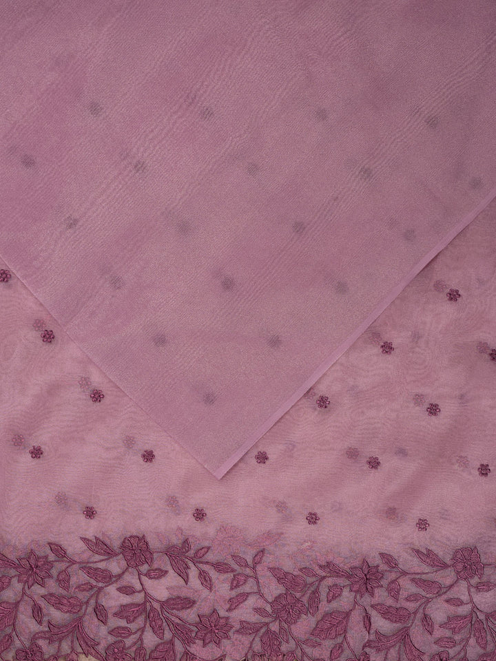 Wine Semi Tissue Plain Banarasi Saree