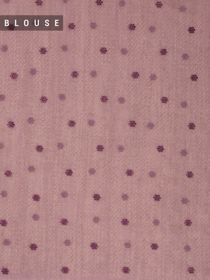 Wine Semi Tissue Plain Banarasi Saree