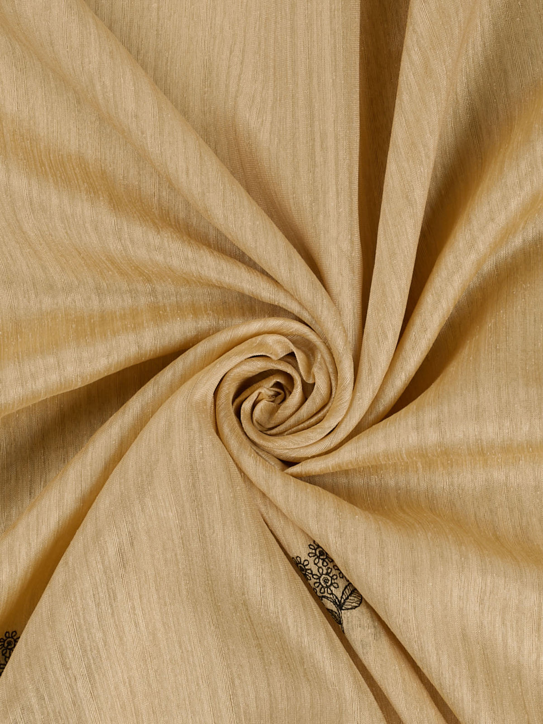 Beige Linen Plain Banarasi Saree_4