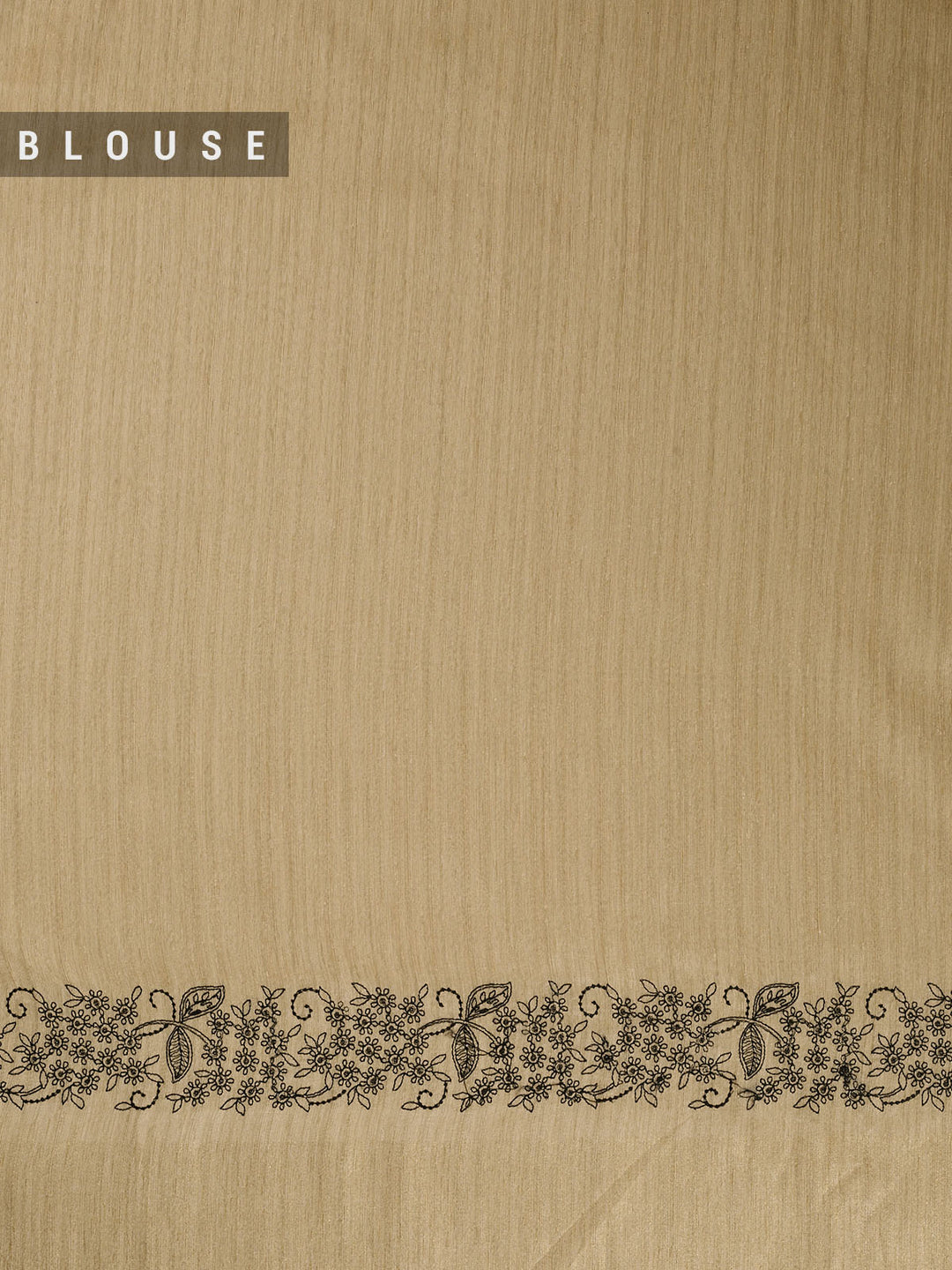 Beige Linen Plain Banarasi Saree_5