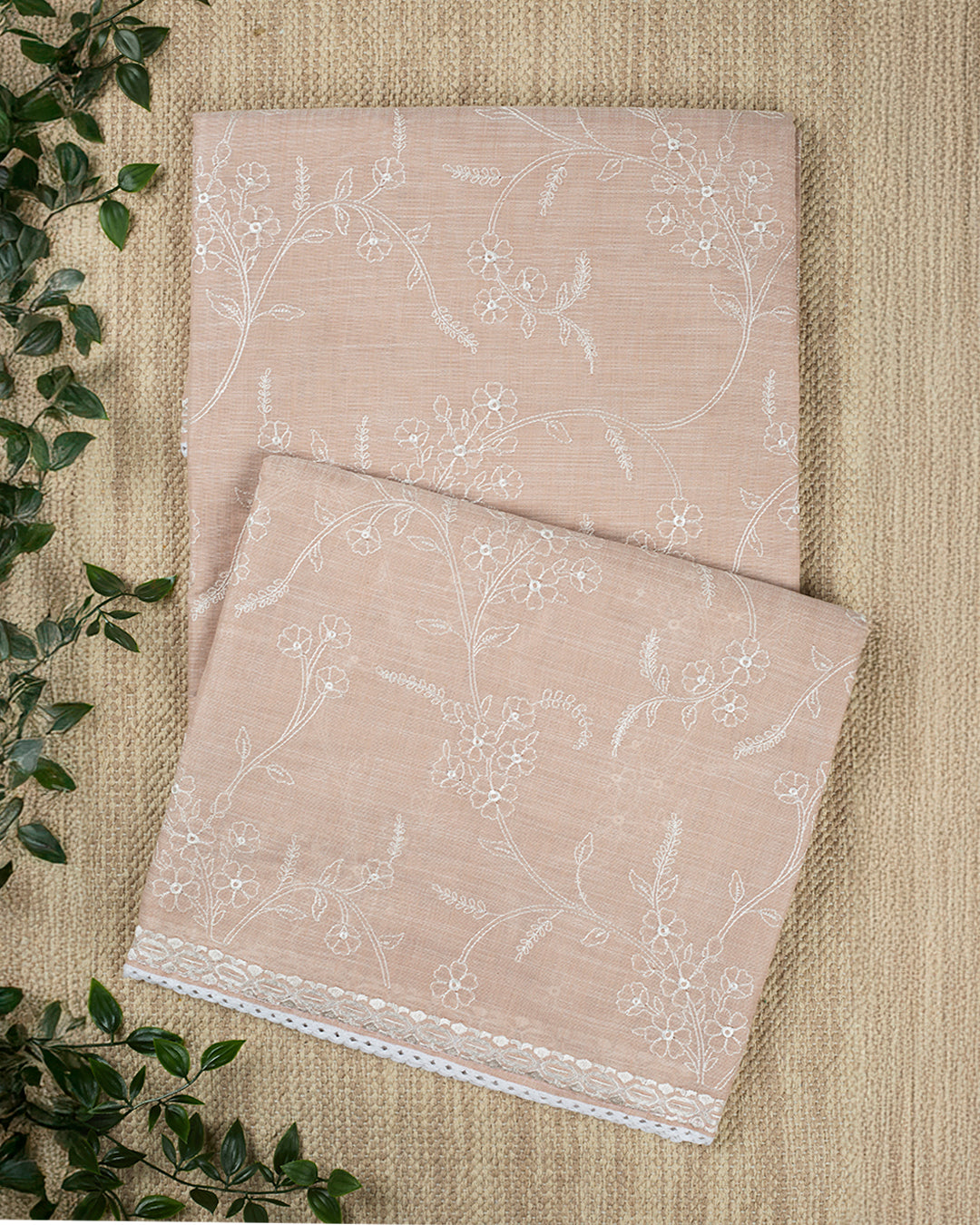 Beige Cotton Plain Banarasi Saree_1