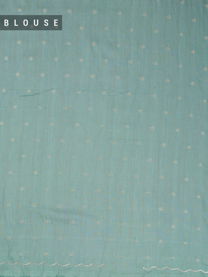 Green Organza Plain Banarasi Saree