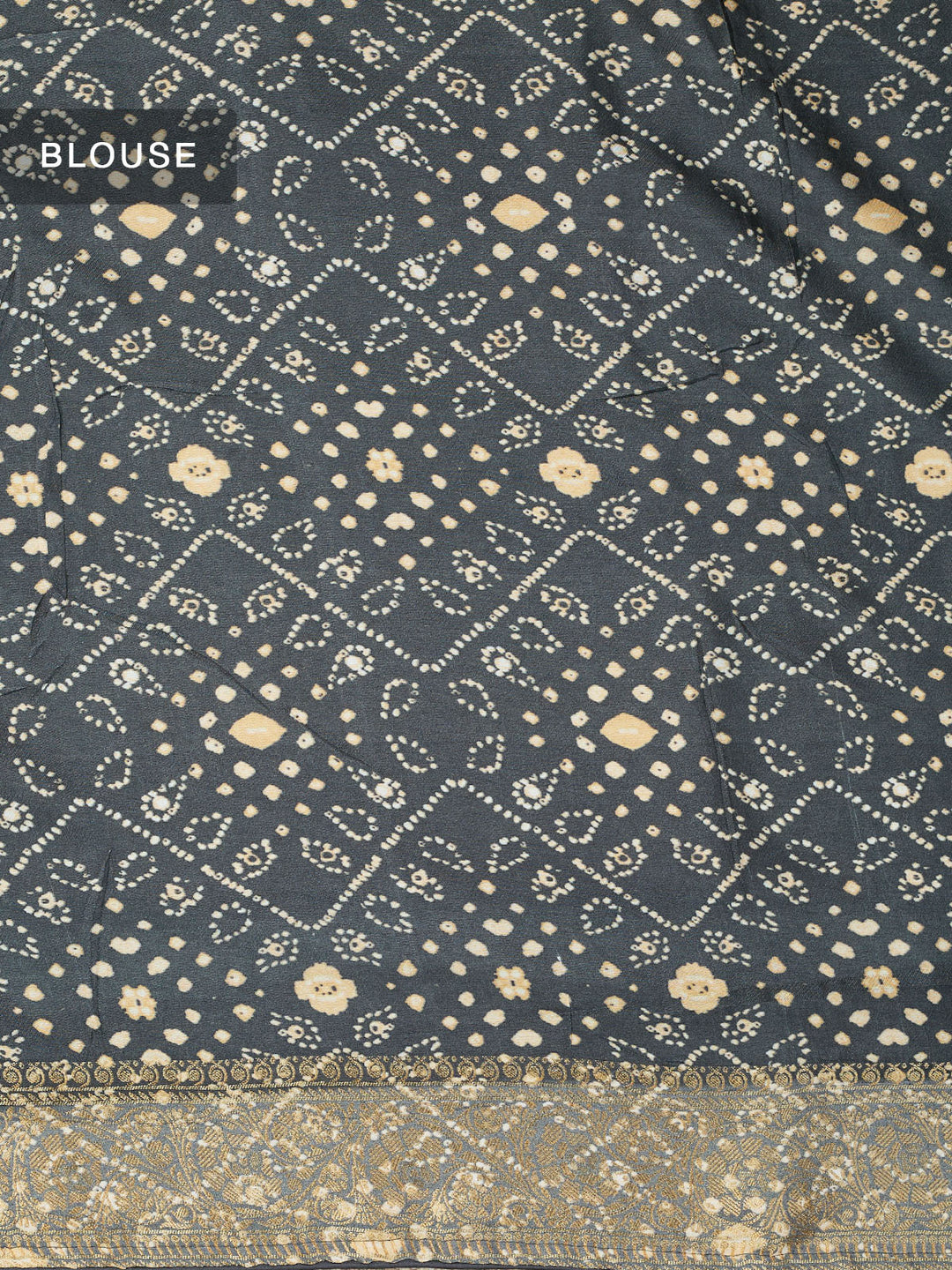 Grey Semi Silk Printed Banarasi Saree_5