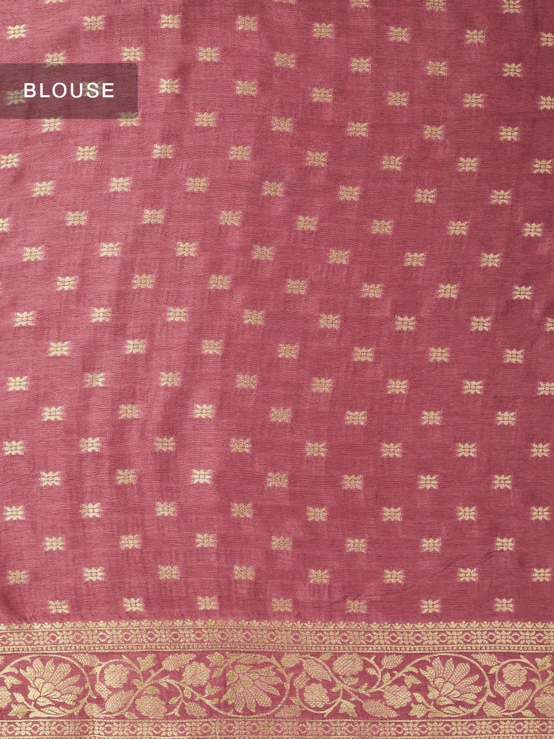 Pink Dola Silk Plain Banarasi Saree_5