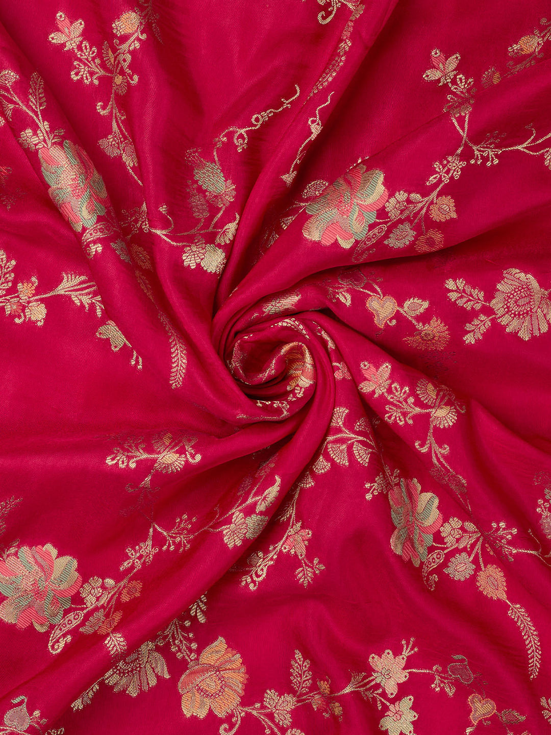 Pink Dola Silk Zari Jaal And Meena Work Banarasi Saree_4