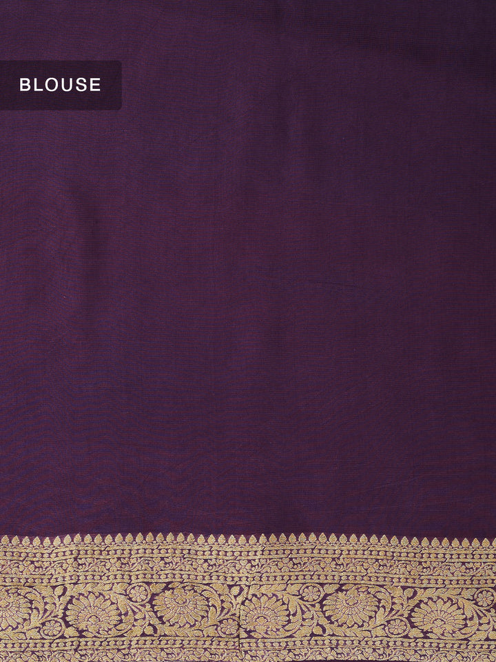 Purple Dola Silk Zari Jaal And Meena Work Banarasi Saree