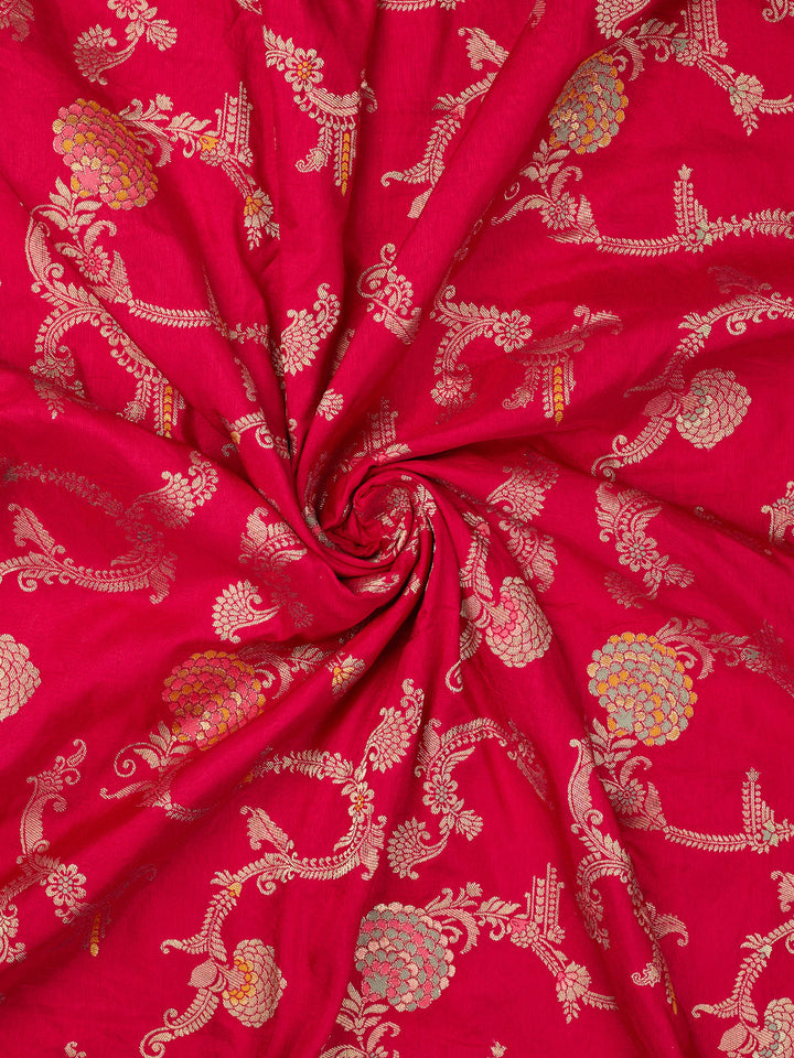 Pink Dola Silk Zari Big Bootas Banarasi Saree