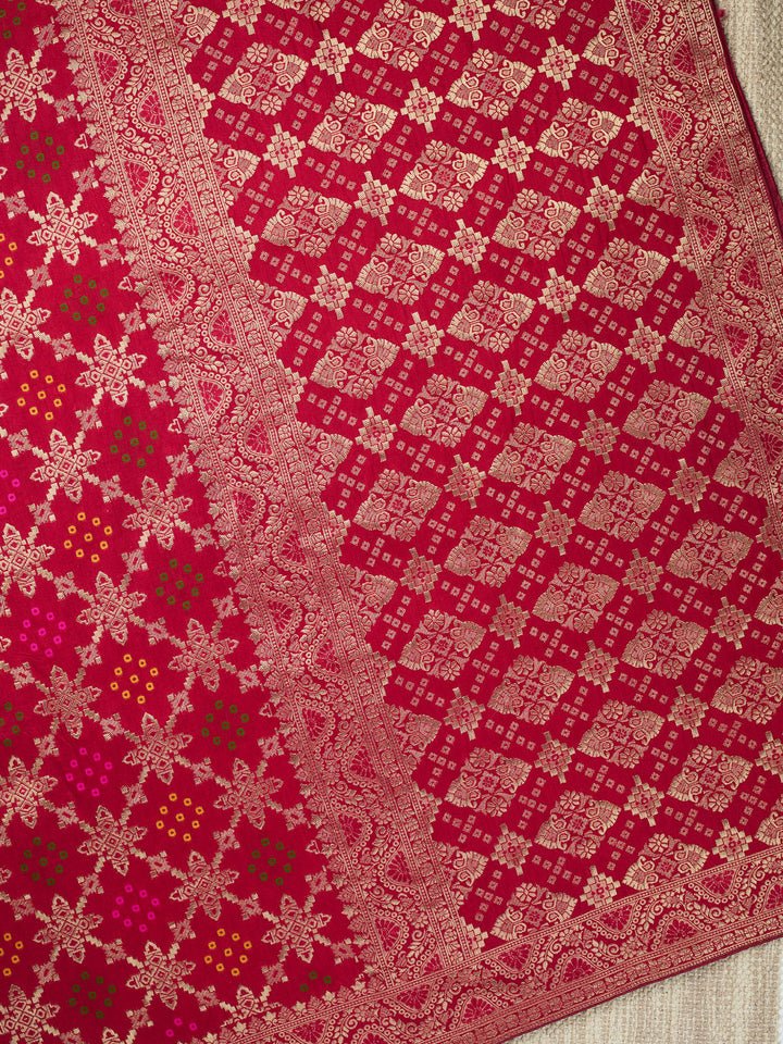 Maroon Dola Silk  Banarasi Saree