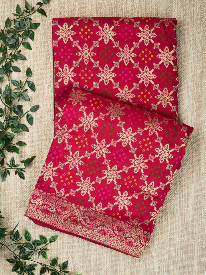 Maroon Dola Silk  Banarasi Saree