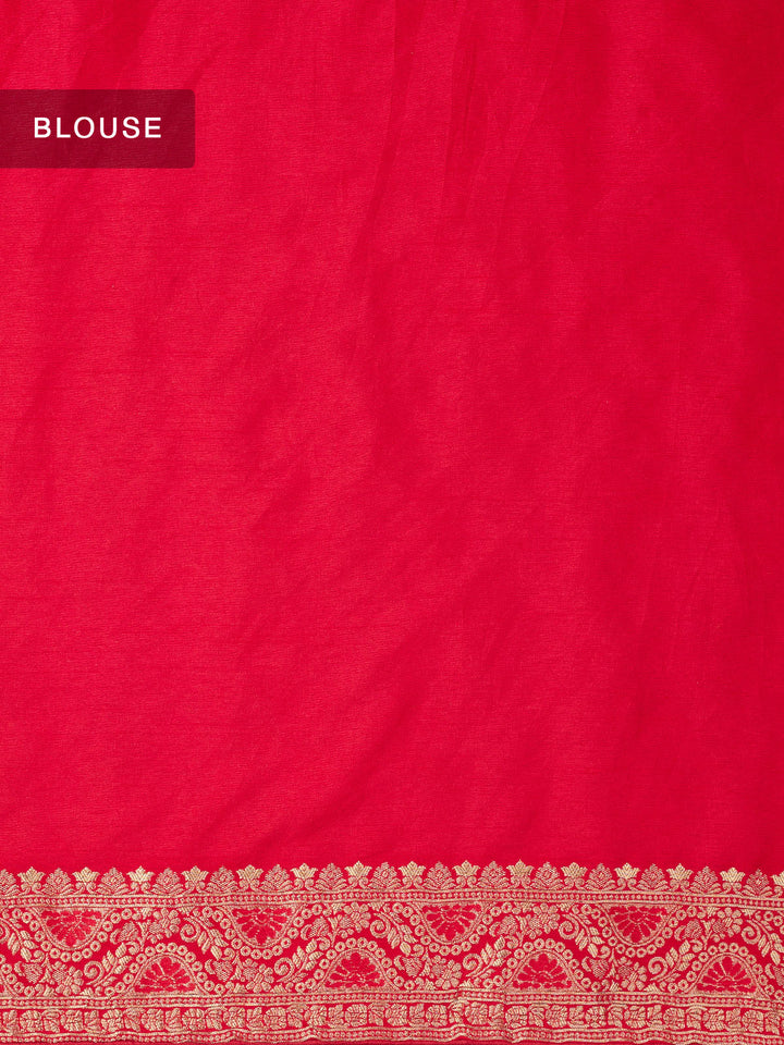 Red Dola Silk Banarasi Saree