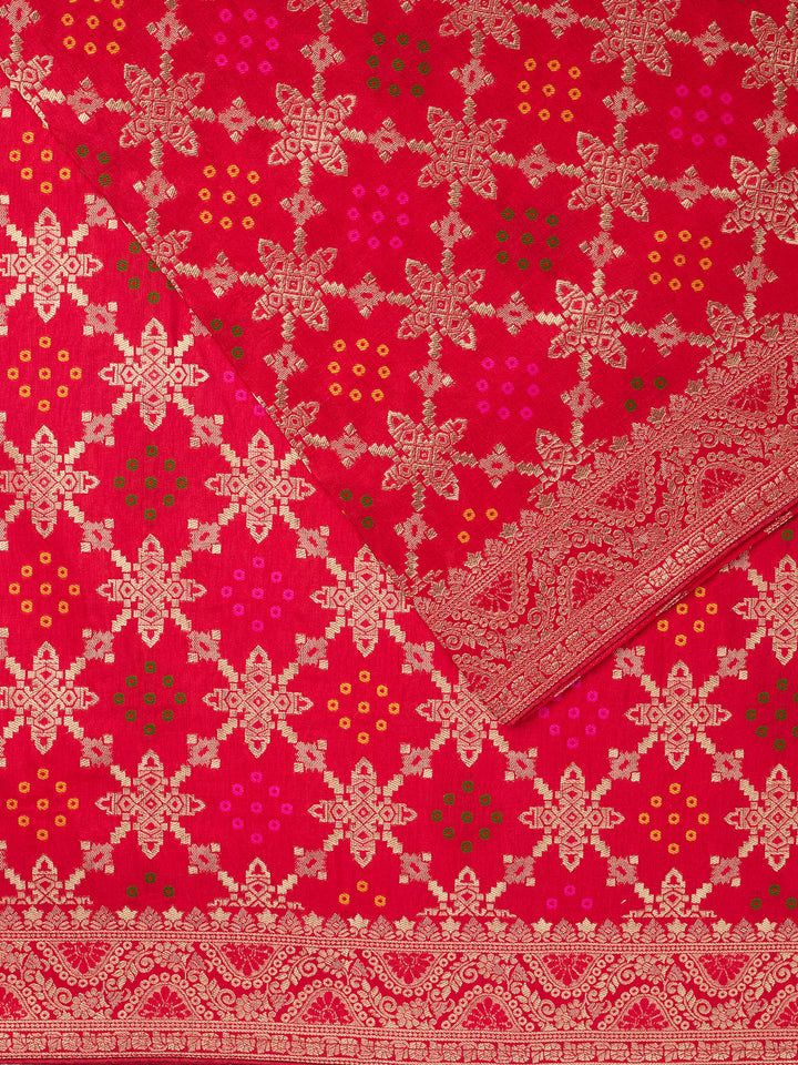 Red Dola Silk Banarasi Saree