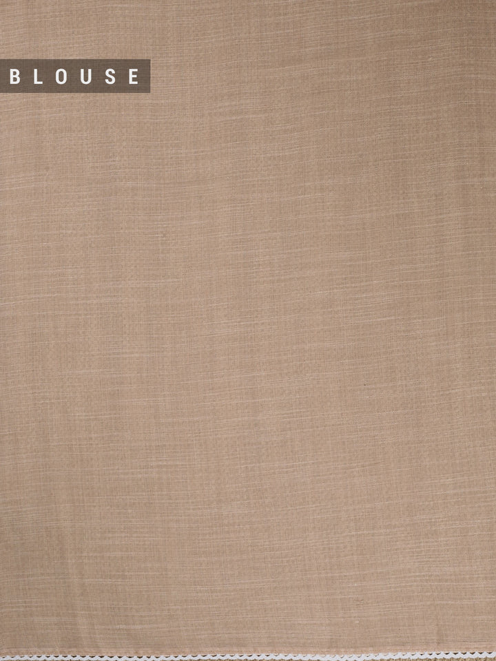 Beige Cotton Jaal Banarasi Saree