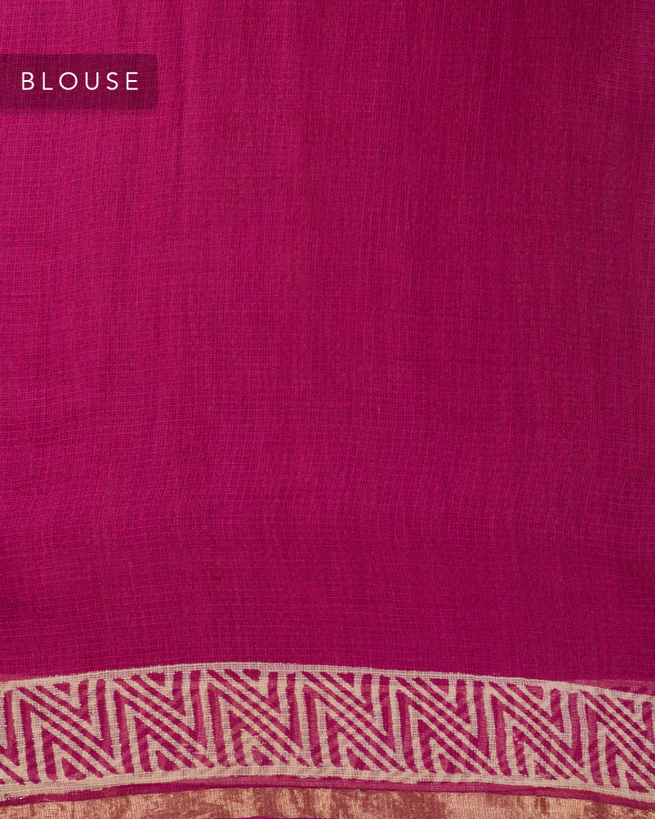 Purple Kota Printed Banarasi Saree