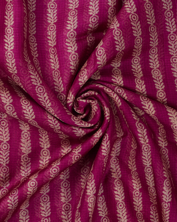 Purple Kota Printed Banarasi Saree