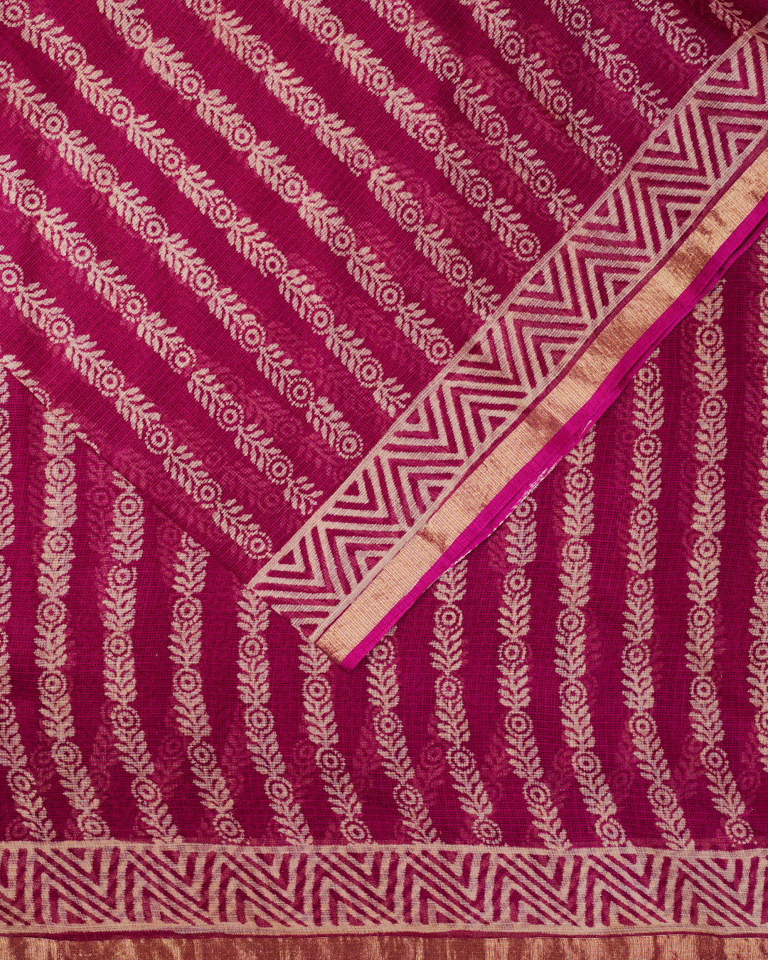 Purple Kota Printed Banarasi Saree_2