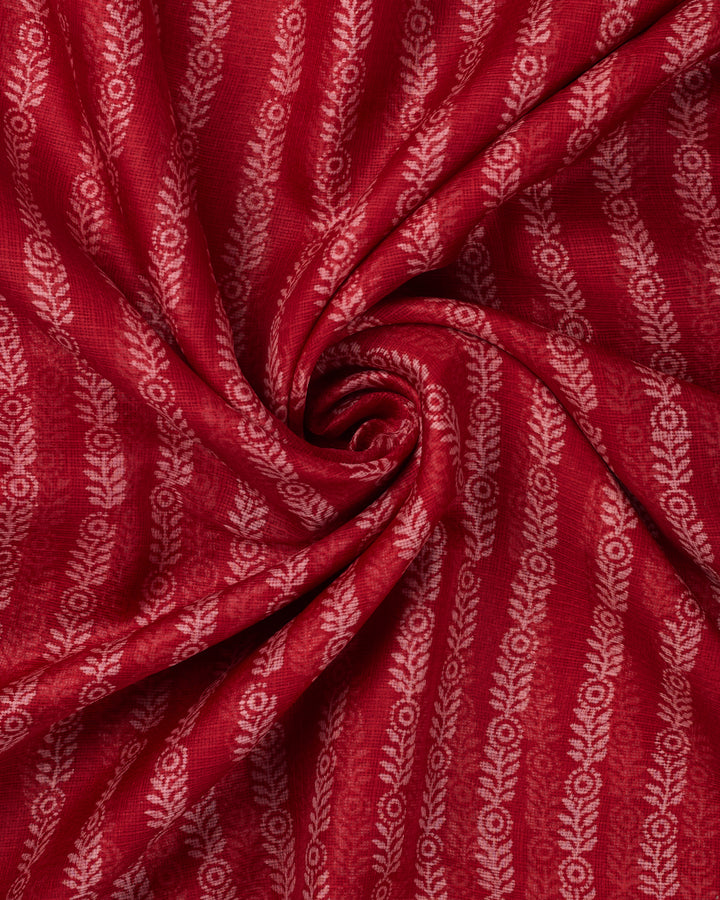 Red Kota Printed Banarasi Saree