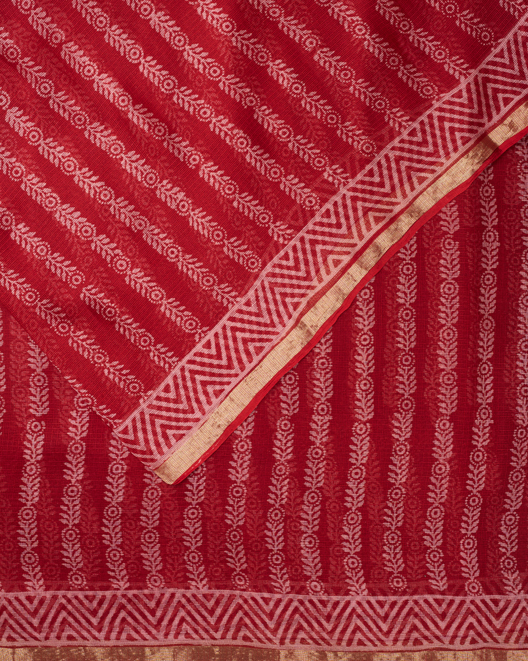 Red Kota Printed Banarasi Saree_2