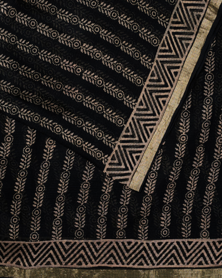 Black Kota Printed Banarasi Saree